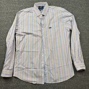 Faconnable Shirt Large Club Deauville Vertical Striped Long Sleeve Button
